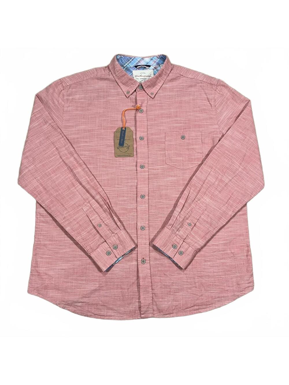 NWT Weatherproof Mens Red Long Sleeve Button Up Shirt Size 2XL